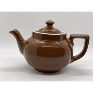 Vintage Hall Pottery Restaurant Brown Teapot Water Pot Individual Coffee Pot